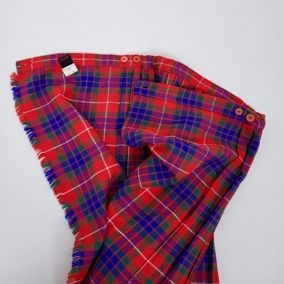 Free With Purchase - 80's bright tartan skirt knee length fluorescent plaid - Picture 11 of 12